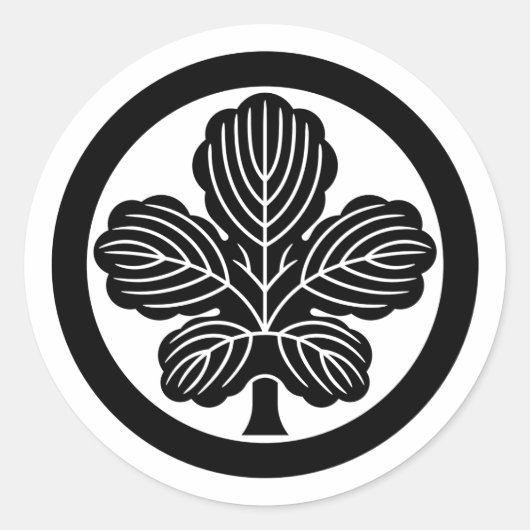 Sticker Rond [Family Crests] Kaji leaf with circle (Devant)