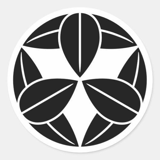 Sticker Rond [Family Crests] Nine bamboo leaves (Devant)