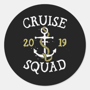 Sticker Rond Family Cruise Squad 2019 T Shirt Vacation Vintage