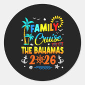Sticker Rond Family Cruise The Bahamas 2026 Summer Matching Vac (Devant)