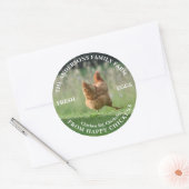 Sticker Rond Family Farm Custom Funny Chicken Modèle photo (Enveloppe)