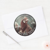 Sticker Rond Family Farm Custom Funny Chicken Modèle photo (Enveloppe)