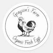 Sticker Rond Family Farm Organic Fresh Eggs (Devant)