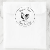 Sticker Rond Family Farm Organic Fresh Eggs (Sac)