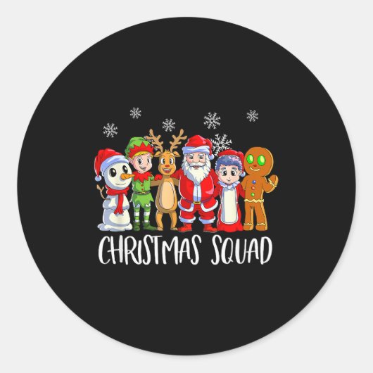 Sticker Rond Family Matching Christmas Squad Santa Reindeer Elf (Devant)