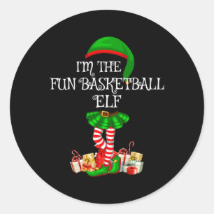 Sticker Rond Family Matching Women Girls The Fun Basketball Elf