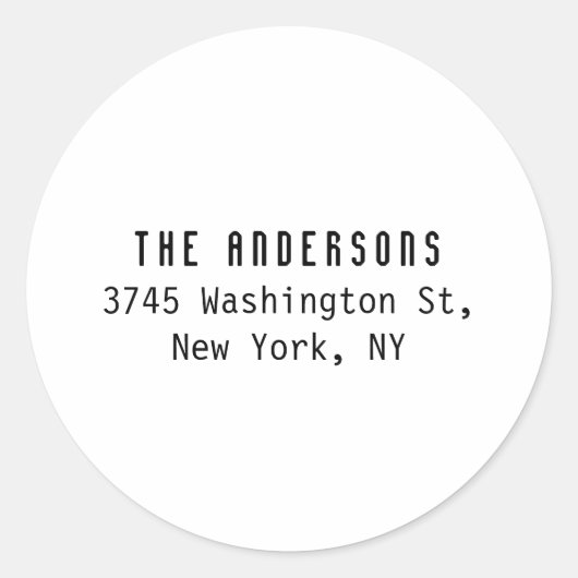 Sticker Rond Family Name Modern Plain Professional Black White (Devant)