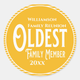 Sticker Rond Family Reunion Award Membre aîné de la famille