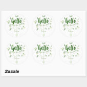 Sticker Rond Family Tree HELLO MON NOM EST (Feuille)