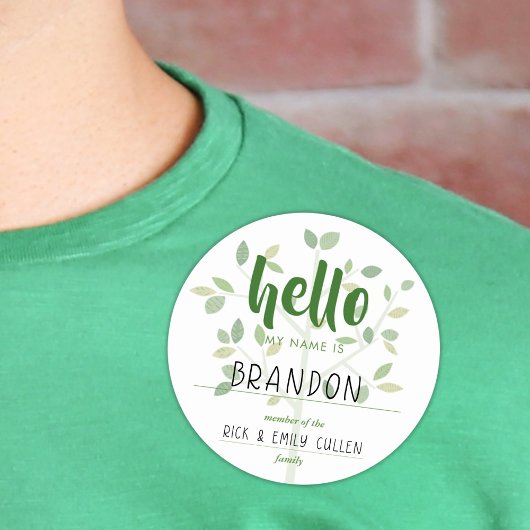 Sticker Rond Family Tree HELLO MON NOM EST
