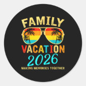 Sticker Rond Family Vacation 2026 Beach Matching Summer Vacatio (Devant)