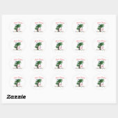 Sticker Rond Famingo Noël (Feuille)