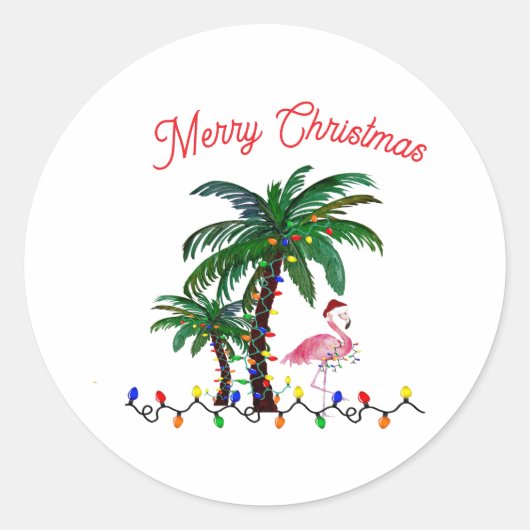 Sticker Rond Famingo Noël (Devant)