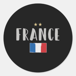 Sticker Rond Fan de football France Chemise Française