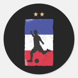 Sticker Rond Fan de football France Chemise Française