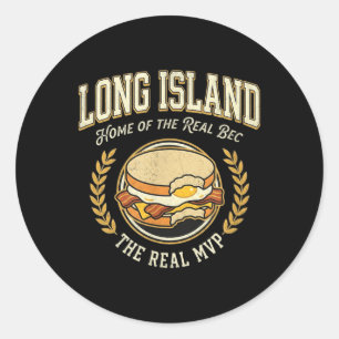 Sticker Rond Fan du sandwich œuf fromage bacen de Long Island
