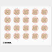 Sticker Rond Fancy Chic Rose Pâle Doré Perlé 30e Anniversaire (Feuille)