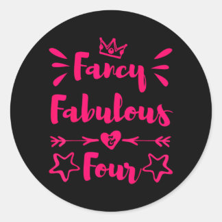 Sticker Rond Fancy Fabuleuse Et Fille Agée De 4 Ans