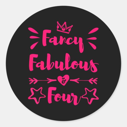 Sticker Rond Fancy Fabuleuse Et Fille Agée De 4 Ans (Devant)