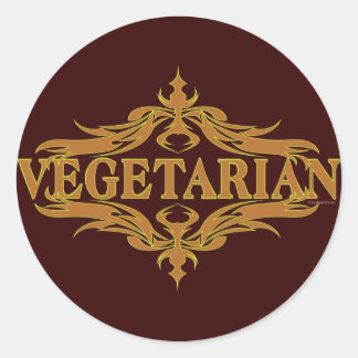 Sticker Rond Fancy in Brown - Végétarien