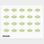 Sticker Rond Fancy In Green - Végétarien (Feuille)