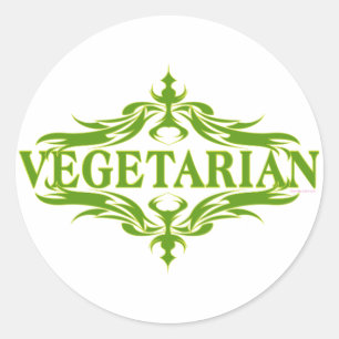 Sticker Rond Fancy In Green - Végétarien