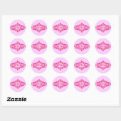 Sticker Rond Fancy in Rose - Vegetarin (Feuille)