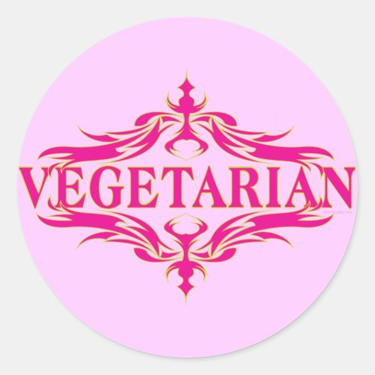 Sticker Rond Fancy in Rose - Vegetarin (Devant)