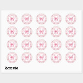 Sticker Rond Fancy One Rose Coquette Bow Premier anniversaire (Feuille)