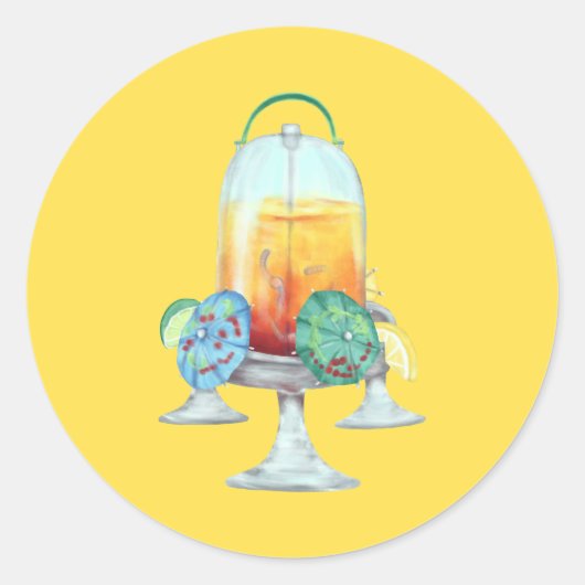 Sticker Rond Fancy Tropical Drink for Chickens (Devant)