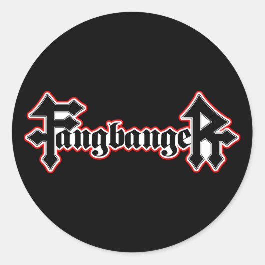 Sticker Rond Fangbanger Vampire Halloween (Devant)