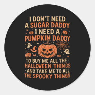 Sticker Rond Fangirl Energy, Halloween Plans, Citrouille Daddy,