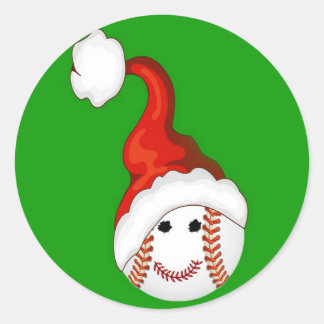 Sticker Rond Fans de baseball Noël