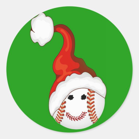 Sticker Rond Fans de baseball Noël (Devant)