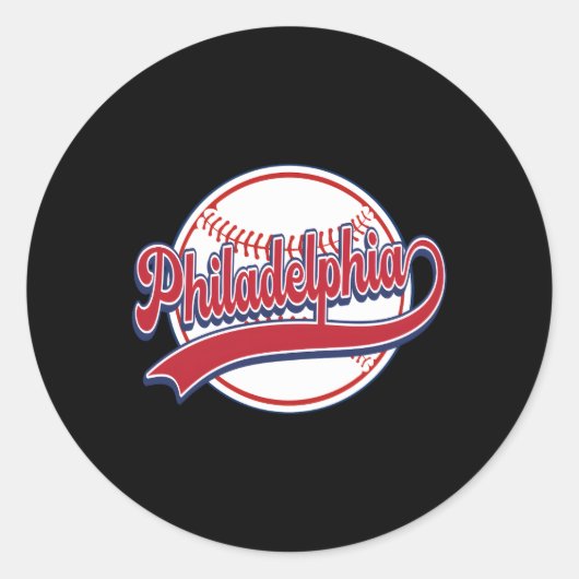 Sticker Rond Fans de joueurs de base-ball Philadelphia Cityscap (Devant)
