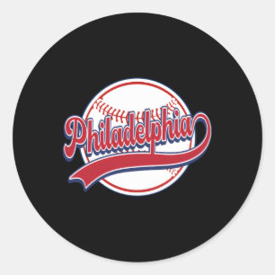 Sticker Rond Fans de joueurs de base-ball Philadelphia Cityscap