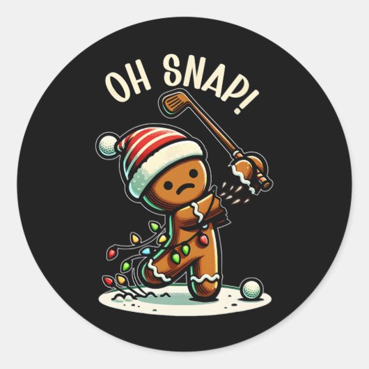 Sticker Rond Fantaisie Gingerbread Man Pajamas Et Pjs Noël (Devant)