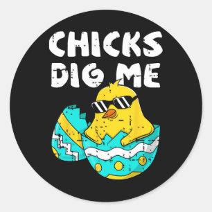 Sticker Rond Fantaisie Poussins Me Creuser Pour Hommes Garçons 