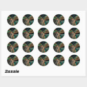Sticker Rond Fantaisie spatiale (Feuille)