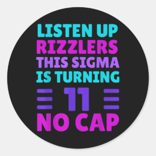 Sticker Rond Fantastique Chemise Anniversaire 11 Ans - Rizz, Si