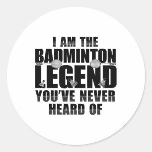 Sticker Rond Fantastique Chemise Badminton Hommes Femmes Joueus