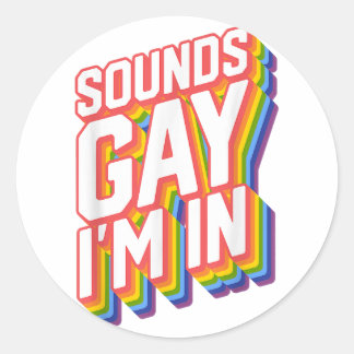 Sticker Rond Fantastique chemise de fierté Sonne Gay I'm In