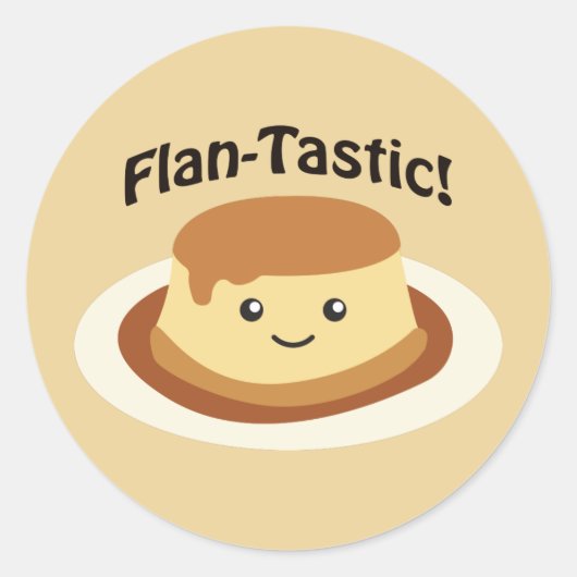 Sticker Rond Fantastique ! Flan mignon (Devant)
