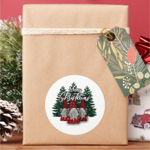 Sticker Rond Fantastique gnomes de Noël