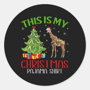Sticker Rond Fantastique Noël Père Noël Lumières C'Est Ma Giraf