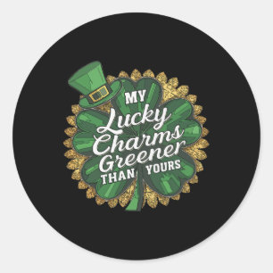 Sticker Rond Fantastique Patricks Day Mon Charme Chanceux Plus 