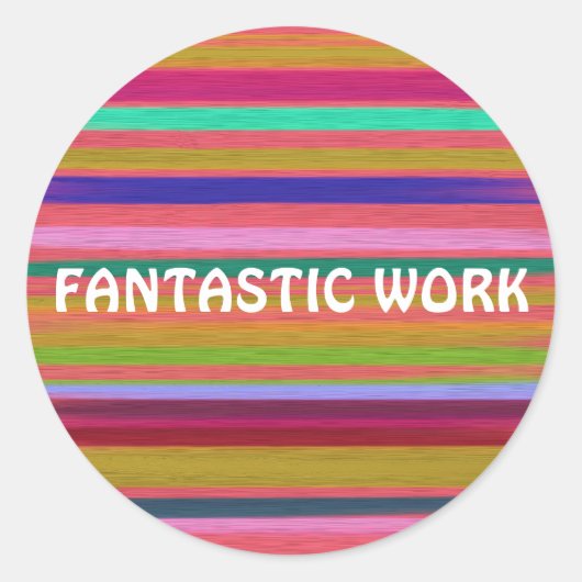 Sticker Rond Fantastique travail enseignement arc-en-ciel (Devant)