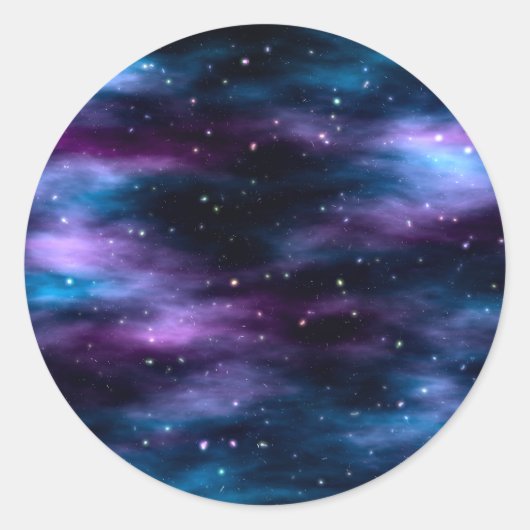 Sticker Rond Fantastique Voyage Espace Nebula (Devant)