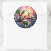 Sticker Rond Fantasy macro photography of tiny forest sprite (Sac)