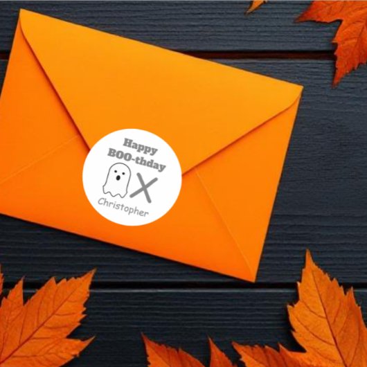 Sticker Rond Fantôme BOO-thday